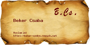 Beker Csaba névjegykártya