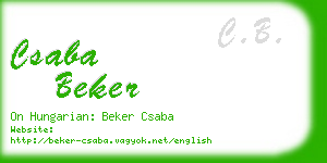 csaba beker business card